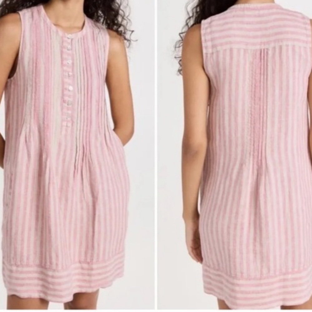 Faherty - Isha dress in Cinque Terre Pink Stripe